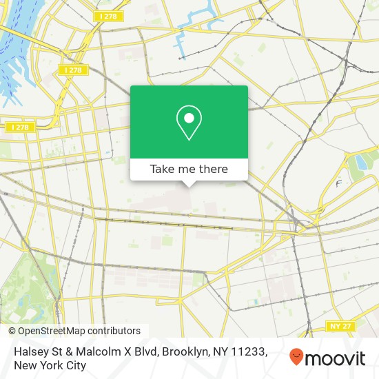 Mapa de Halsey St & Malcolm X Blvd, Brooklyn, NY 11233