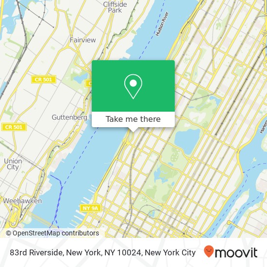 Mapa de 83rd Riverside, New York, NY 10024