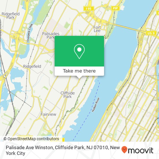 Mapa de Palisade Ave Winston, Cliffside Park, NJ 07010
