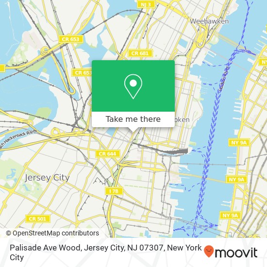 Palisade Ave Wood, Jersey City, NJ 07307 map