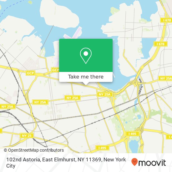 Mapa de 102nd Astoria, East Elmhurst, NY 11369