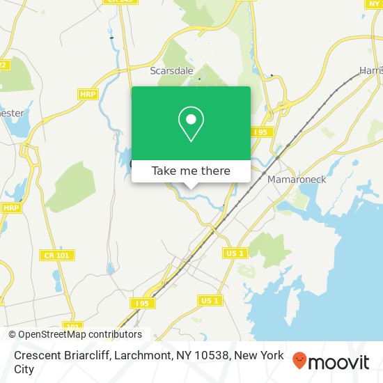 Mapa de Crescent Briarcliff, Larchmont, NY 10538