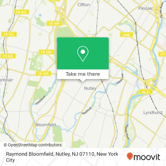 Raymond Bloomfield, Nutley, NJ 07110 map