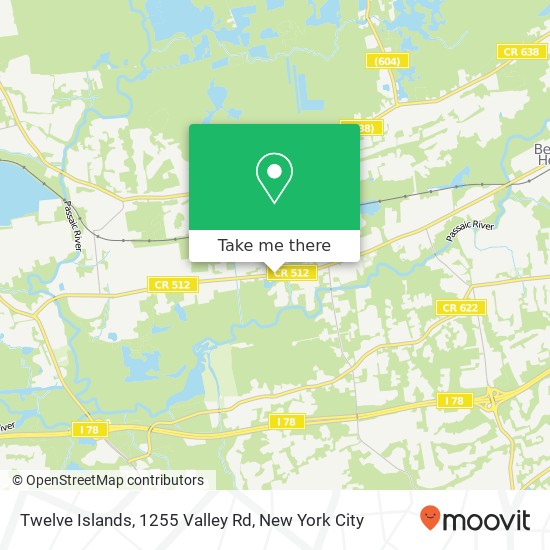 Twelve Islands, 1255 Valley Rd map