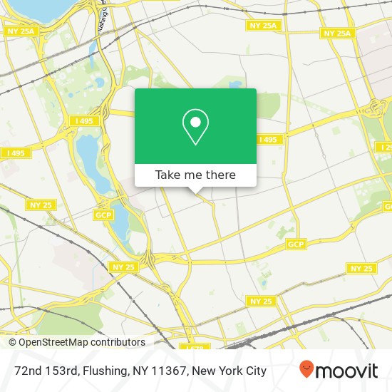 72nd 153rd, Flushing, NY 11367 map