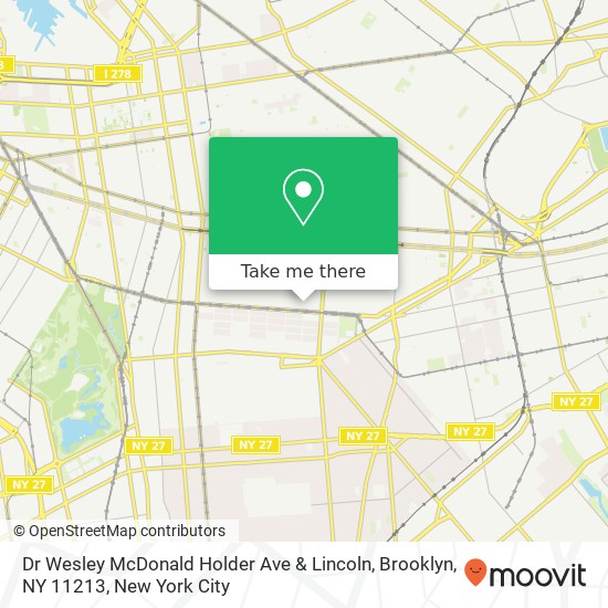 Mapa de Dr Wesley McDonald Holder Ave & Lincoln, Brooklyn, NY 11213