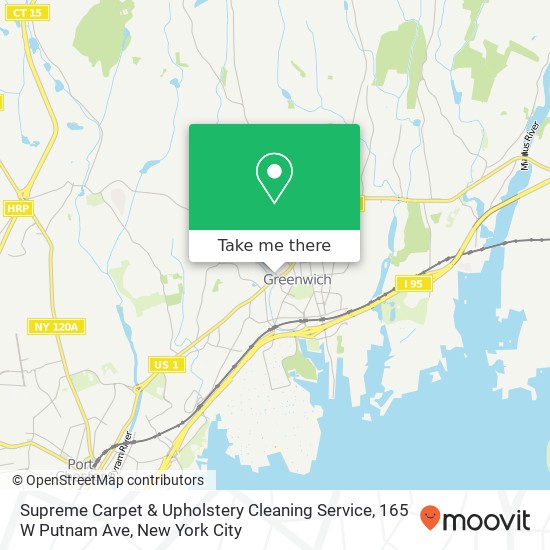 Mapa de Supreme Carpet & Upholstery Cleaning Service, 165 W Putnam Ave