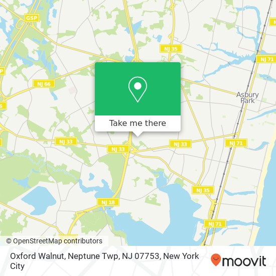 Mapa de Oxford Walnut, Neptune Twp, NJ 07753