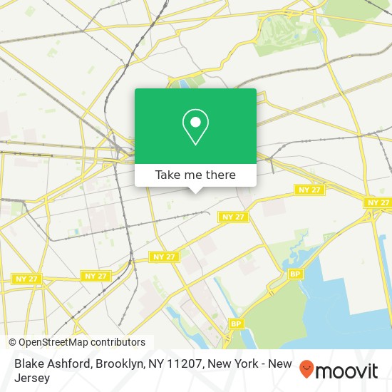 Mapa de Blake Ashford, Brooklyn, NY 11207