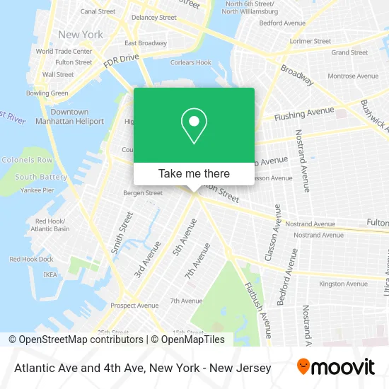 Atlantic Ave and 4th Ave map