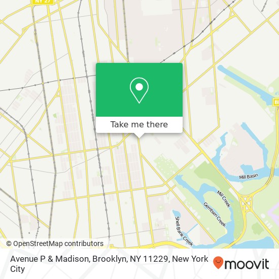 Mapa de Avenue P & Madison, Brooklyn, NY 11229