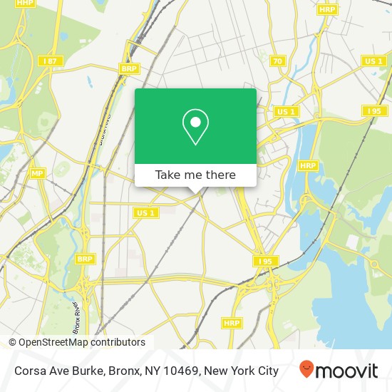 Mapa de Corsa Ave Burke, Bronx, NY 10469