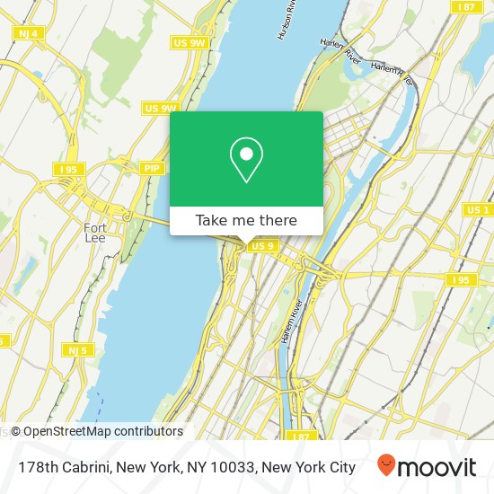 Mapa de 178th Cabrini, New York, NY 10033