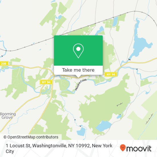 Mapa de 1 Locust St, Washingtonville, NY 10992