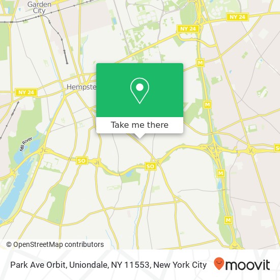 Mapa de Park Ave Orbit, Uniondale, NY 11553
