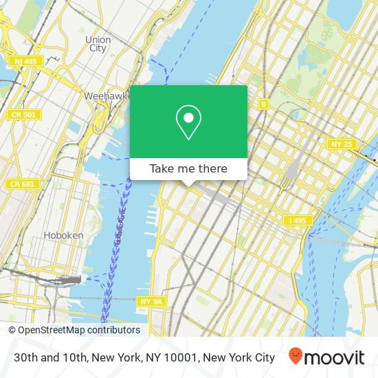 30th and 10th, New York, NY 10001 map