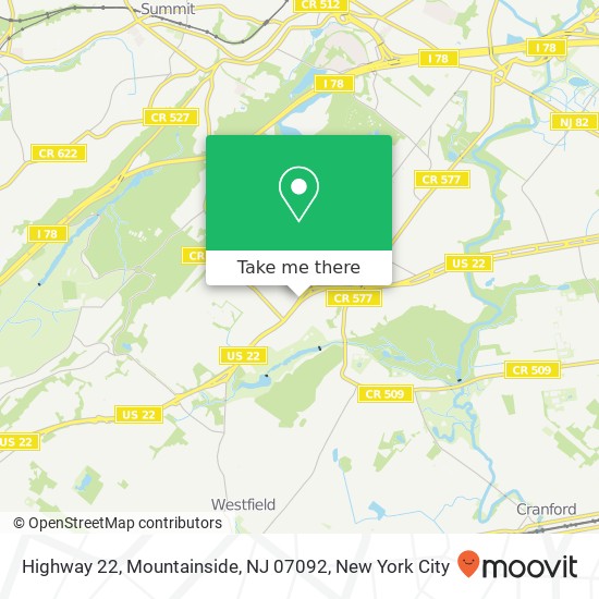 Mapa de Highway 22, Mountainside, NJ 07092