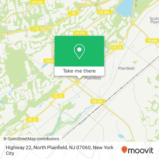 Mapa de Highway 22, North Plainfield, NJ 07060