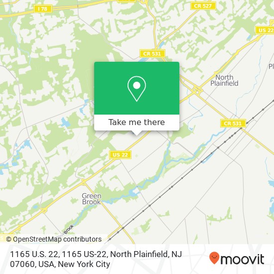 1165 U.S. 22, 1165 US-22, North Plainfield, NJ 07060, USA map