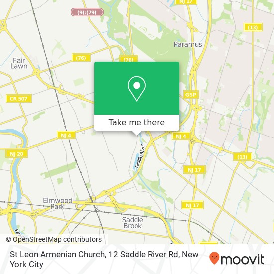 Mapa de St Leon Armenian Church, 12 Saddle River Rd