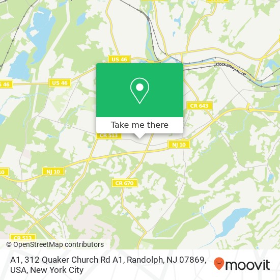 Mapa de A1, 312 Quaker Church Rd A1, Randolph, NJ 07869, USA