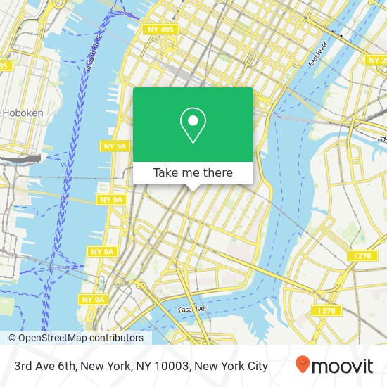 Mapa de 3rd Ave 6th, New York, NY 10003
