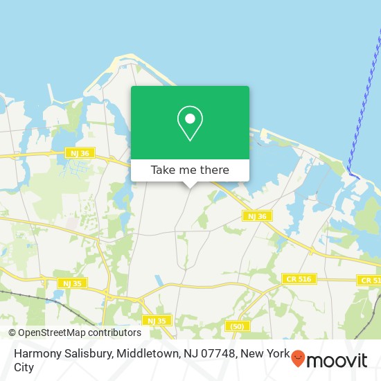 Mapa de Harmony Salisbury, Middletown, NJ 07748