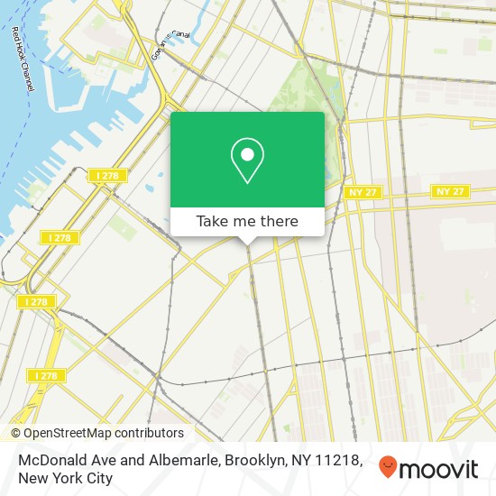 Mapa de McDonald Ave and Albemarle, Brooklyn, NY 11218