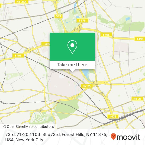 Mapa de 73rd, 71-20 110th St #73rd, Forest Hills, NY 11375, USA