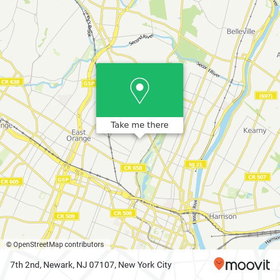 Mapa de 7th 2nd, Newark, NJ 07107
