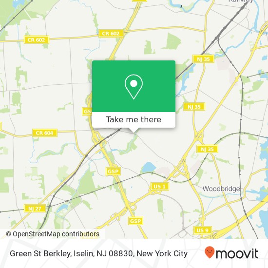Green St Berkley, Iselin, NJ 08830 map