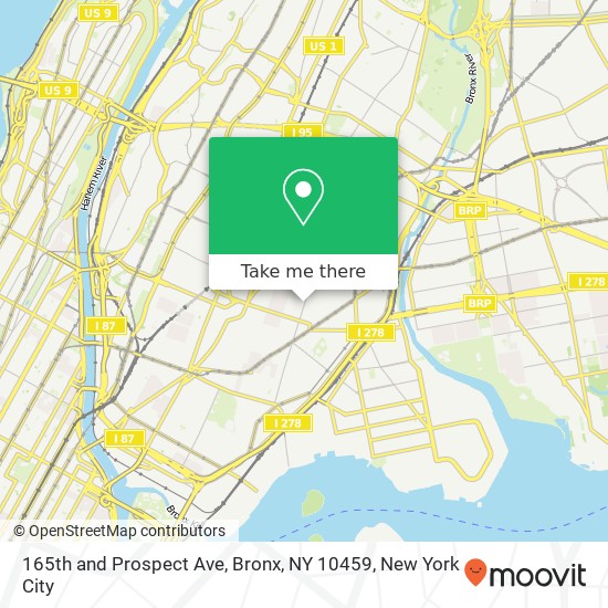 Mapa de 165th and Prospect Ave, Bronx, NY 10459