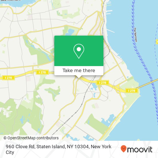 Mapa de 960 Clove Rd, Staten Island, NY 10304