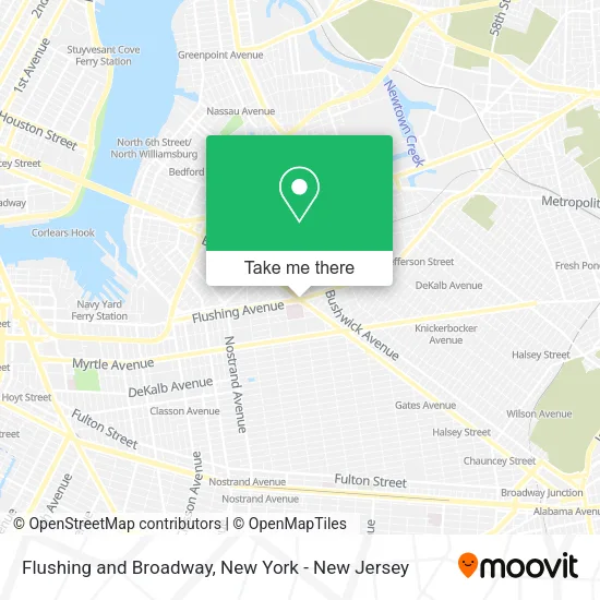 Flushing and Broadway map