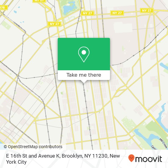 Mapa de E 16th St and Avenue K, Brooklyn, NY 11230