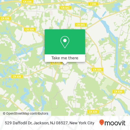 Mapa de 529 Daffodil Dr, Jackson, NJ 08527