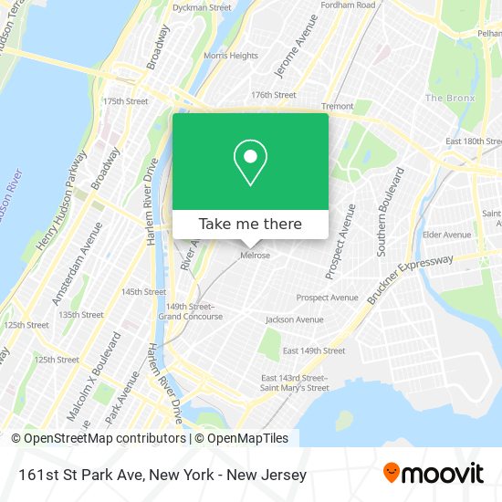 161st St Park Ave map