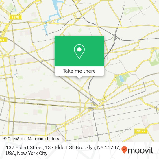 Mapa de 137 Eldert Street, 137 Eldert St, Brooklyn, NY 11207, USA