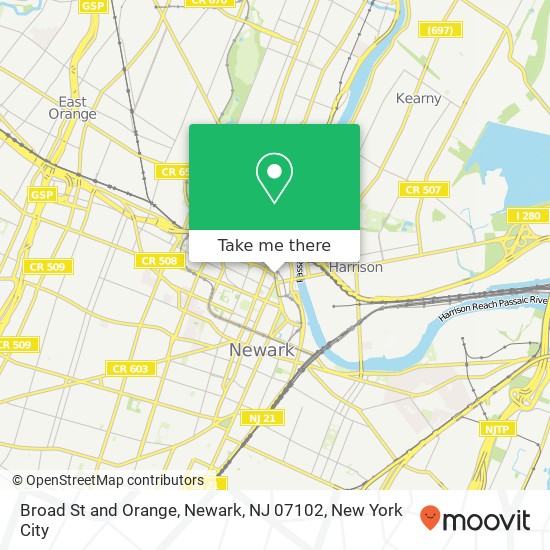 Mapa de Broad St and Orange, Newark, NJ 07102