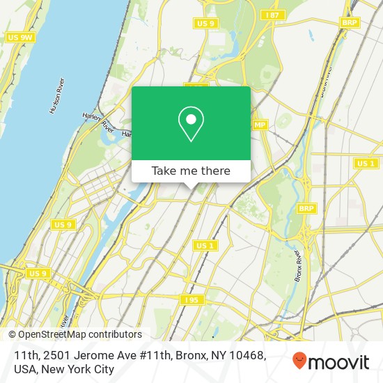 11th, 2501 Jerome Ave #11th, Bronx, NY 10468, USA map