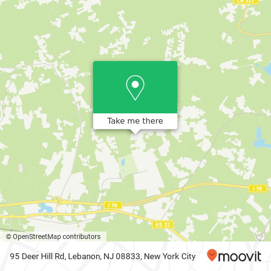 Mapa de 95 Deer Hill Rd, Lebanon, NJ 08833