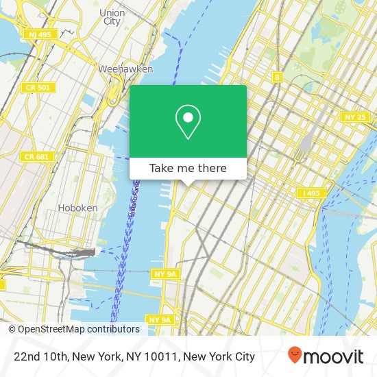 Mapa de 22nd 10th, New York, NY 10011