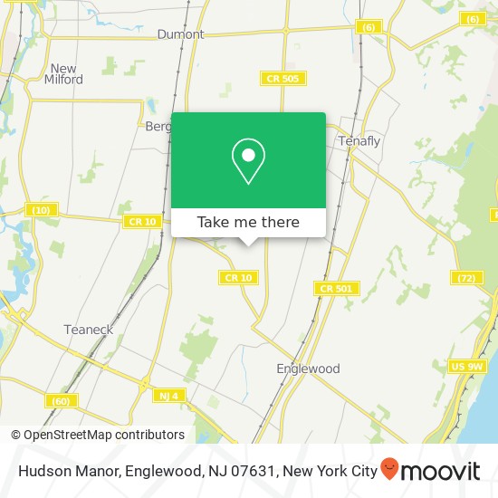 Mapa de Hudson Manor, Englewood, NJ 07631