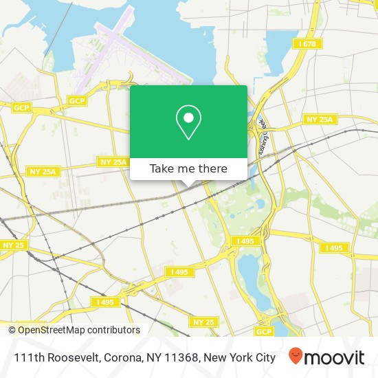 Mapa de 111th Roosevelt, Corona, NY 11368