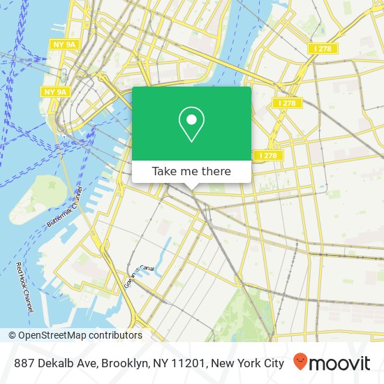 Mapa de 887 Dekalb Ave, Brooklyn, NY 11201