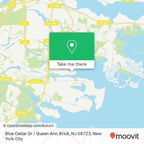 Mapa de Blue Cedar Dr / Queen Ann, Brick, NJ 08723