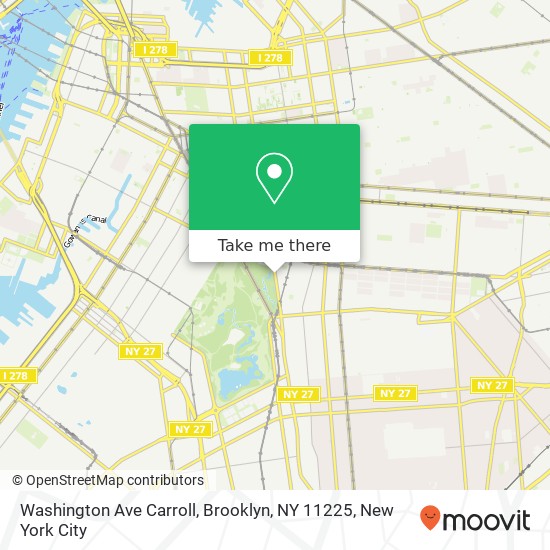 Washington Ave Carroll, Brooklyn, NY 11225 map