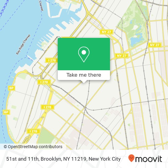 51st and 11th, Brooklyn, NY 11219 map