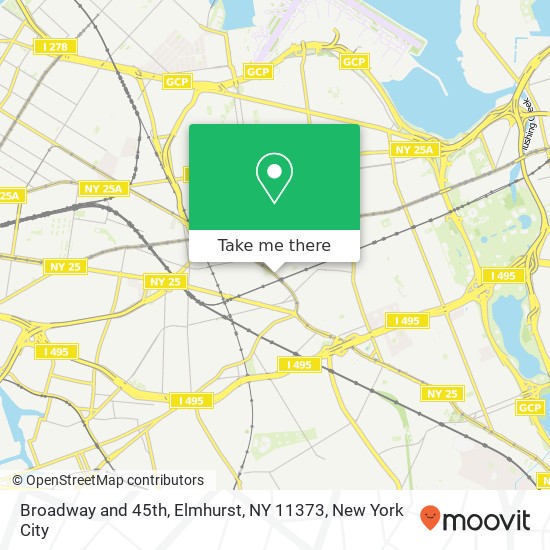 Mapa de Broadway and 45th, Elmhurst, NY 11373