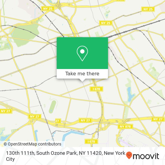 Mapa de 130th 111th, South Ozone Park, NY 11420